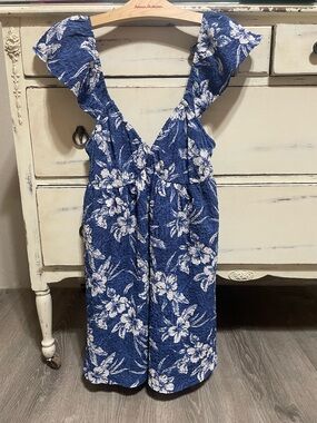 America Eagle Blue Floral V-Neck Sundress